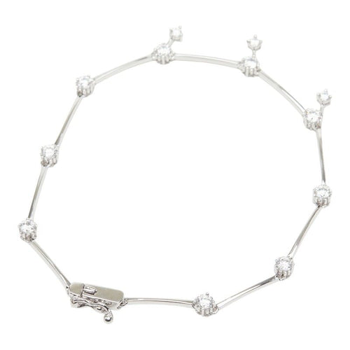 14K White Gold Cubic Zirconia Bracelet – detail view