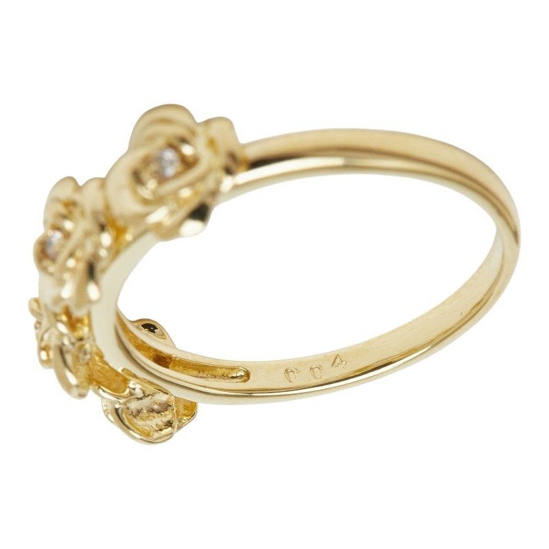 18K Yellow Gold Rose Motif Diamond Ring – alternate view
