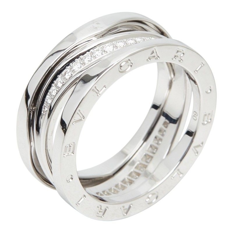 Bulgari B-zero1 Legend 18K White Gold Diamond Ring – front view