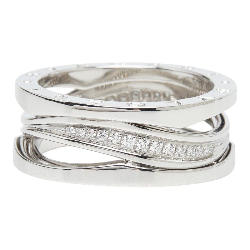 Bulgari B-zero1 Legend 18K White Gold Diamond Ring – side view