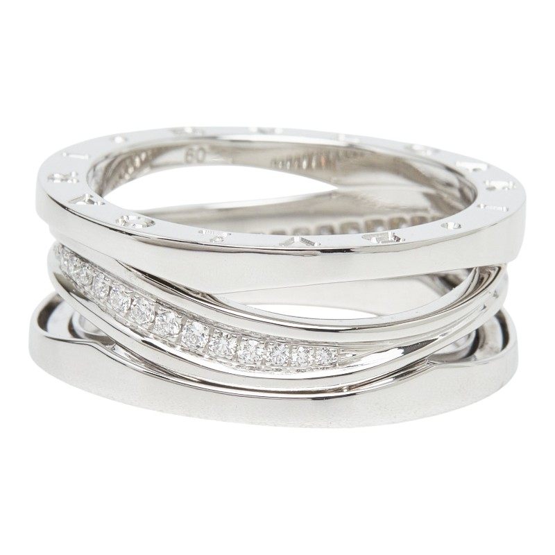Bulgari B-zero1 Legend 18K White Gold Diamond Ring – top view