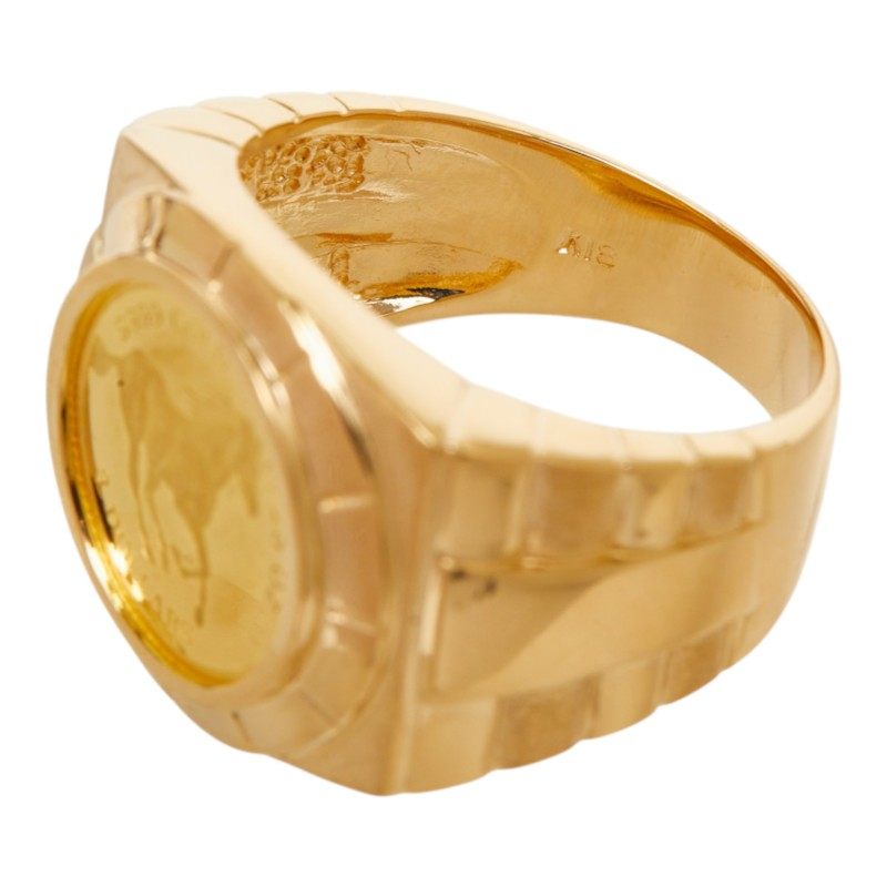18K Yellow Gold Mosaic Ring – top view