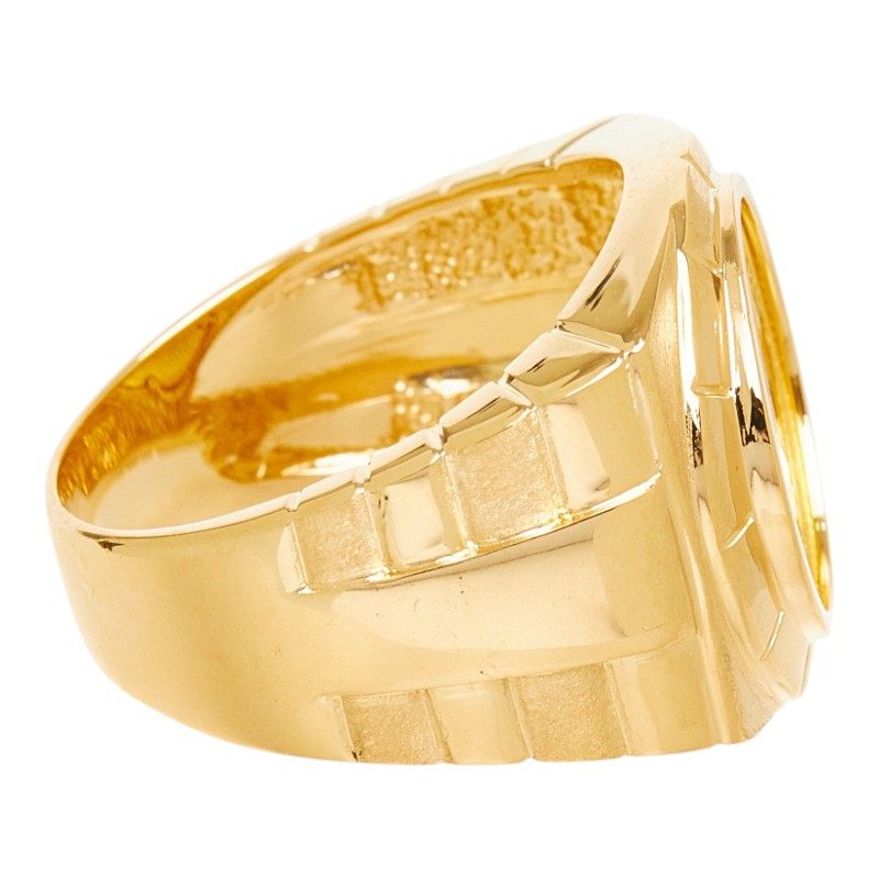 18K Yellow Gold Mosaic Ring – close-up