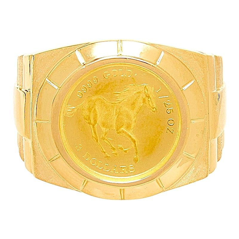 18K Yellow Gold Mosaic Ring – front view