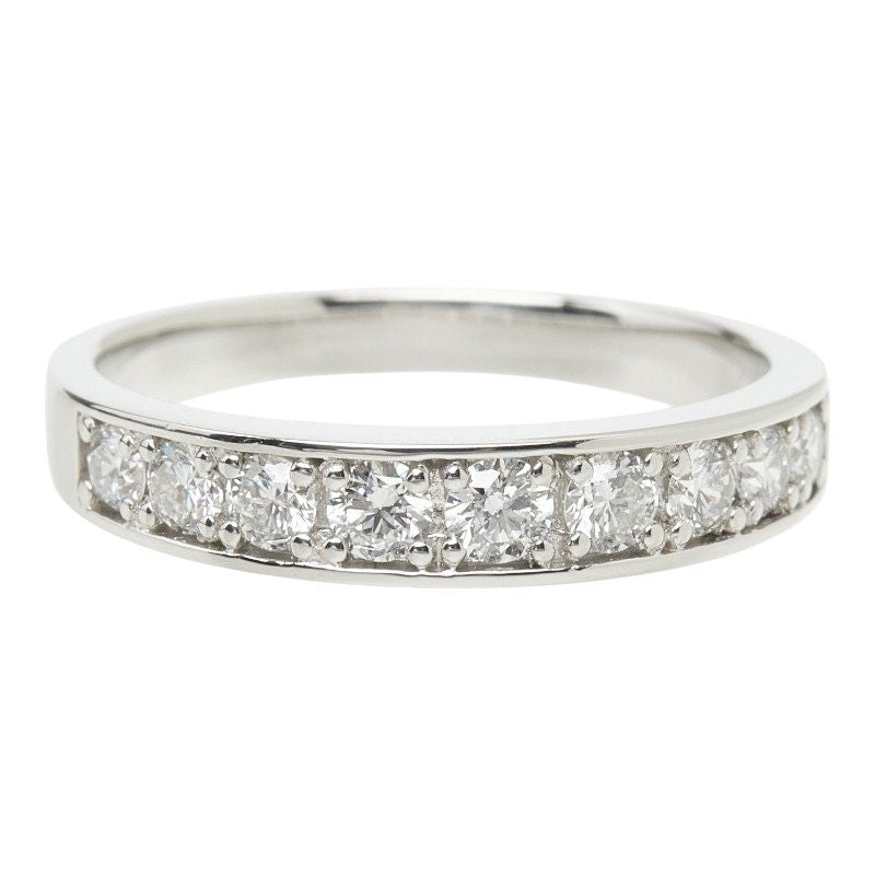 Platinum Half Diamond Eternity Ring – front view