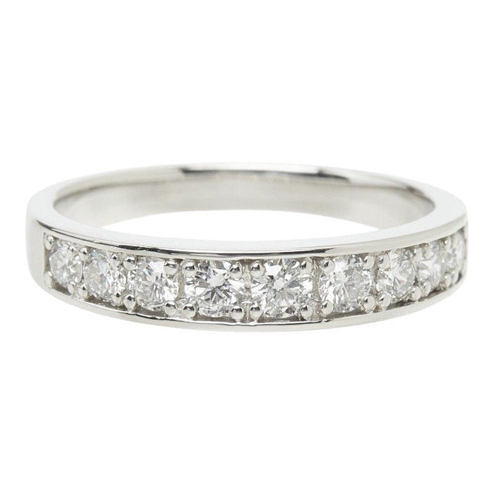 Platinum Half Diamond Eternity Ring – front view