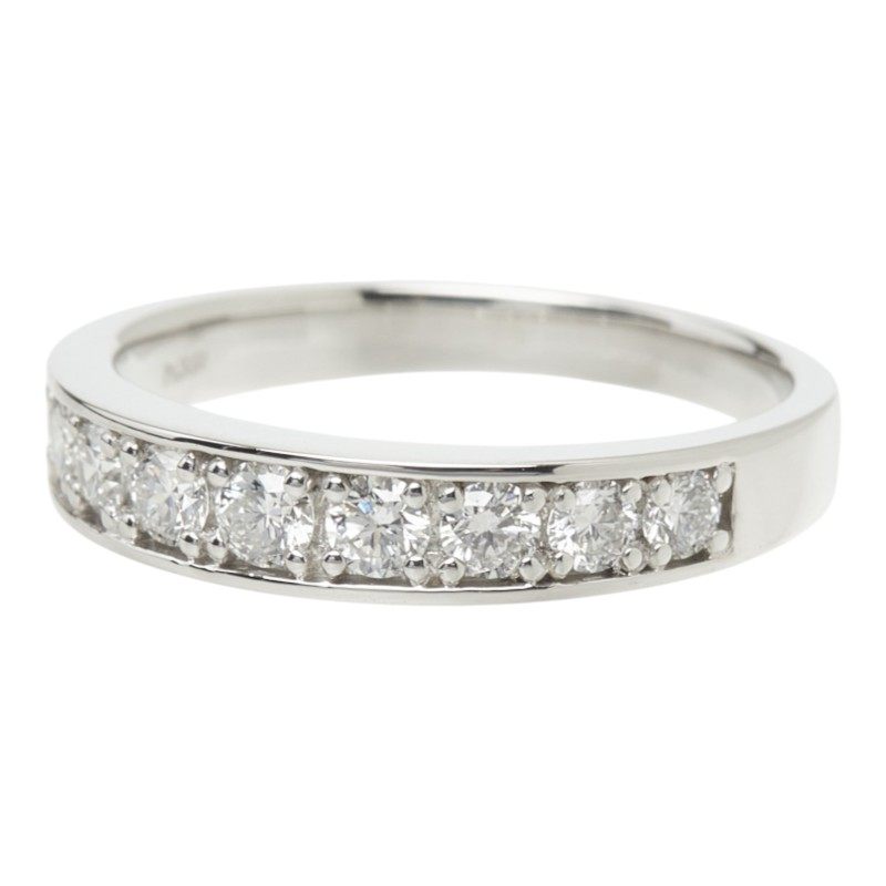 Platinum Half Diamond Eternity Ring – side view