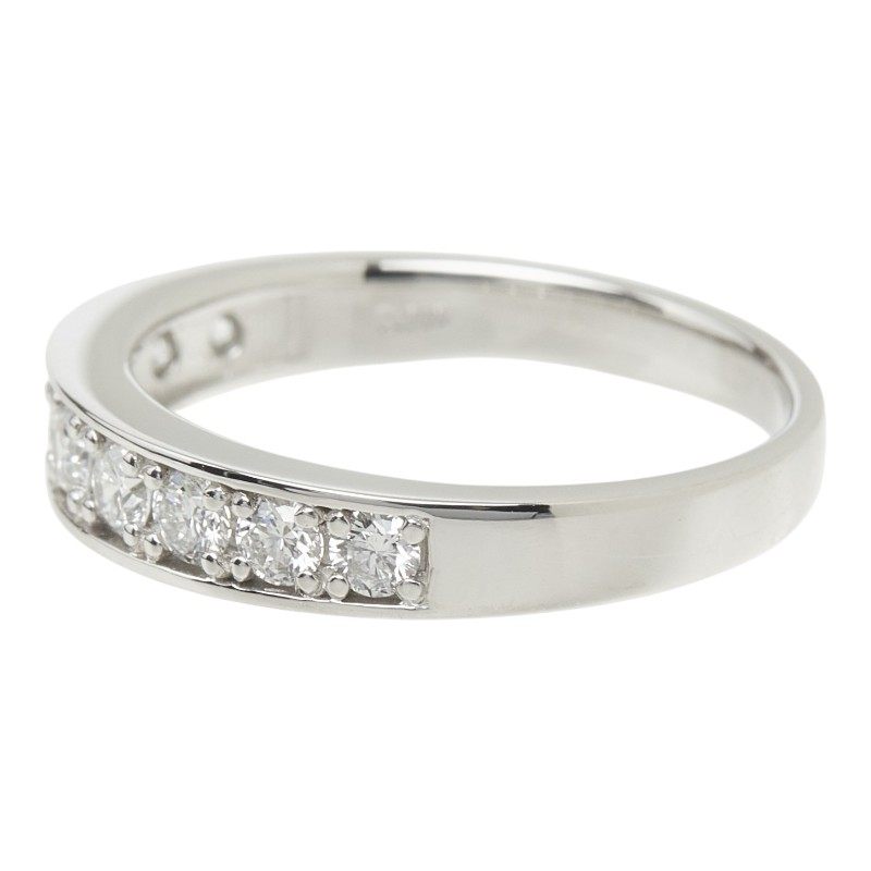 Platinum Half Diamond Eternity Ring – top view
