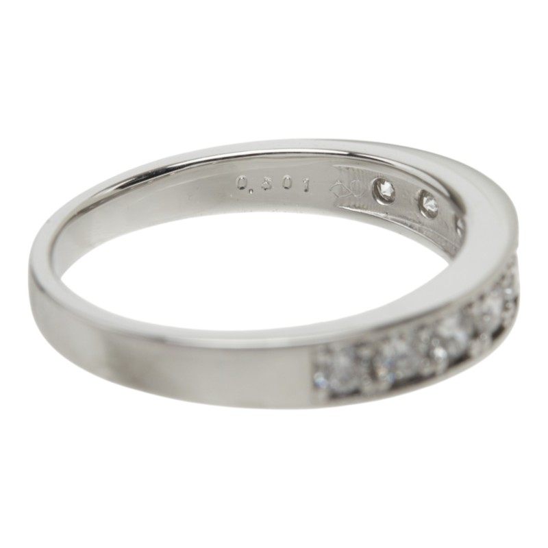 Platinum Half Diamond Eternity Ring – close-up