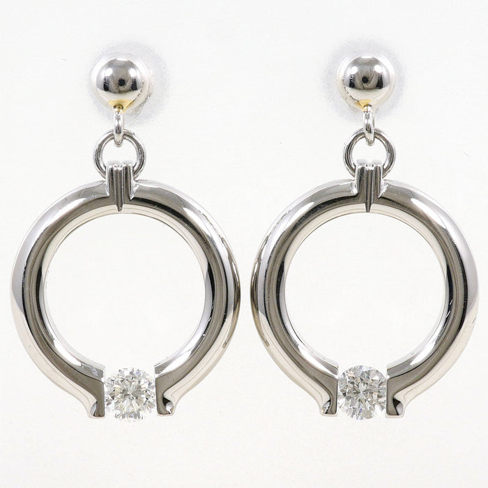 Platinum Diamond Earrings – front view