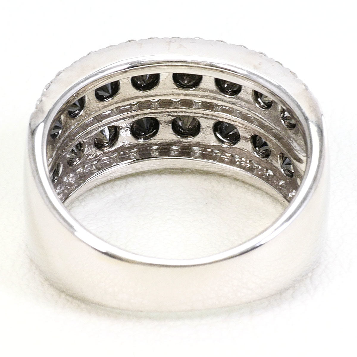 14K White Gold Black Diamond Ring – inside band