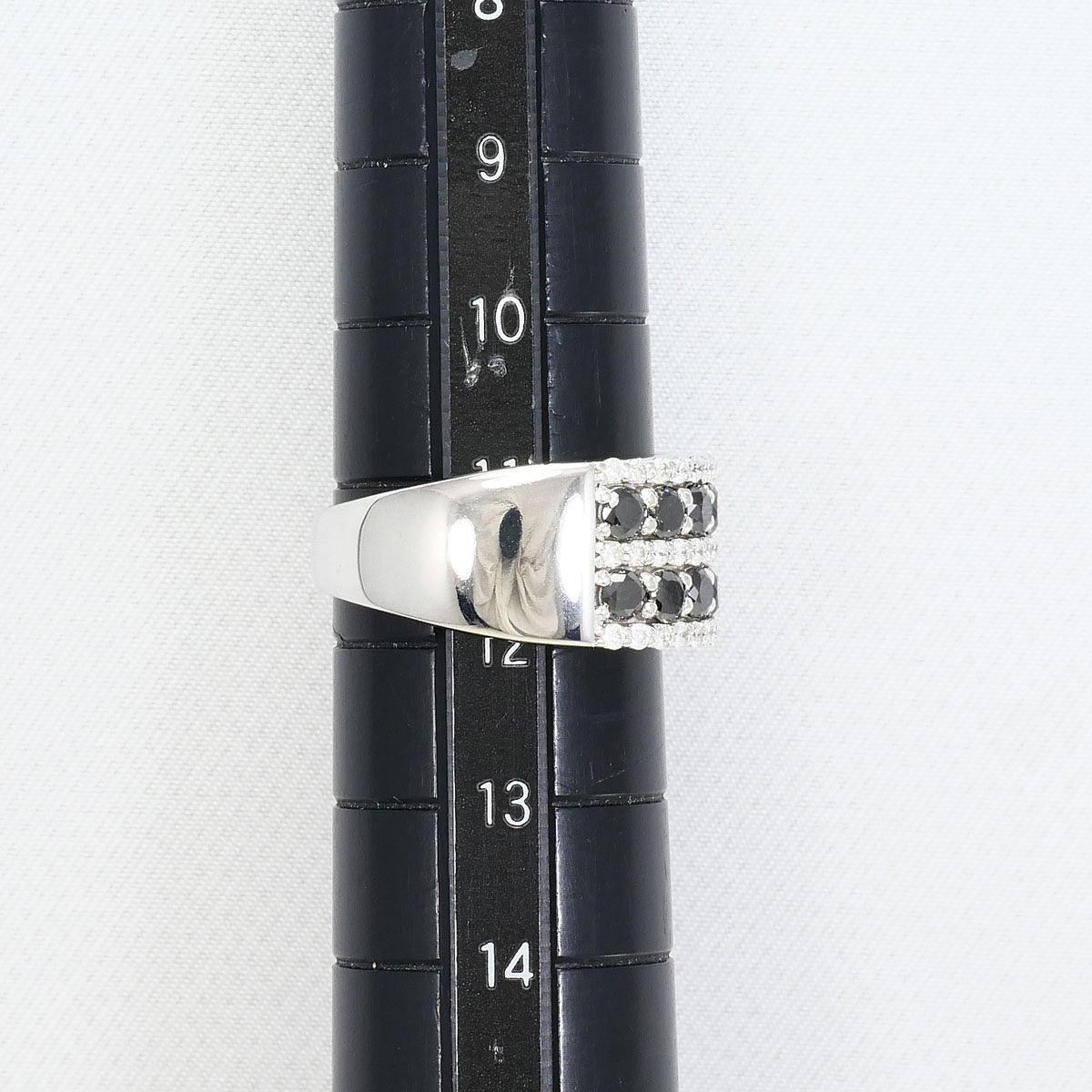 14K White Gold Black Diamond Ring – image 8