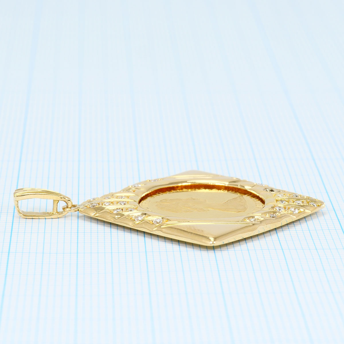 22K Yellow Gold Diamond Pendant – alternate view