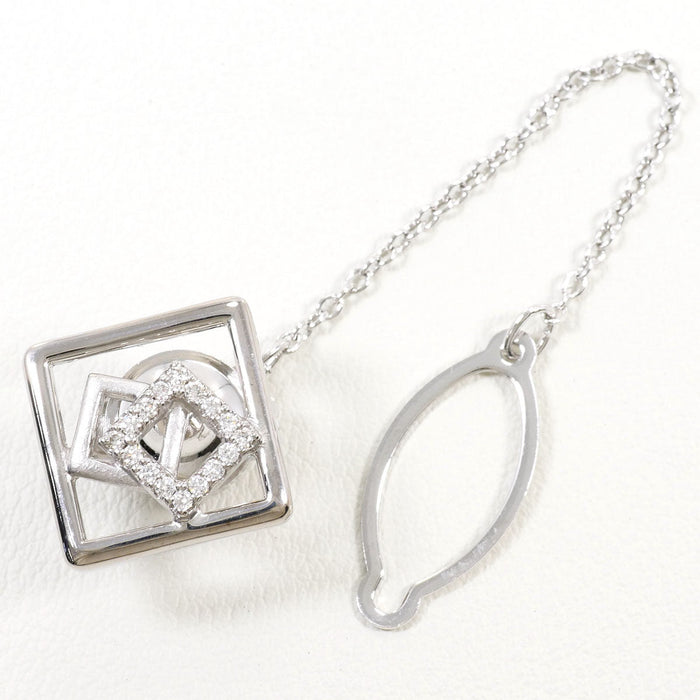 18K White Gold Diamond Brooch – front view