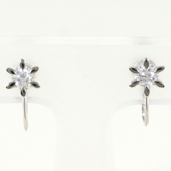 Platinum Diamond Earrings – front view