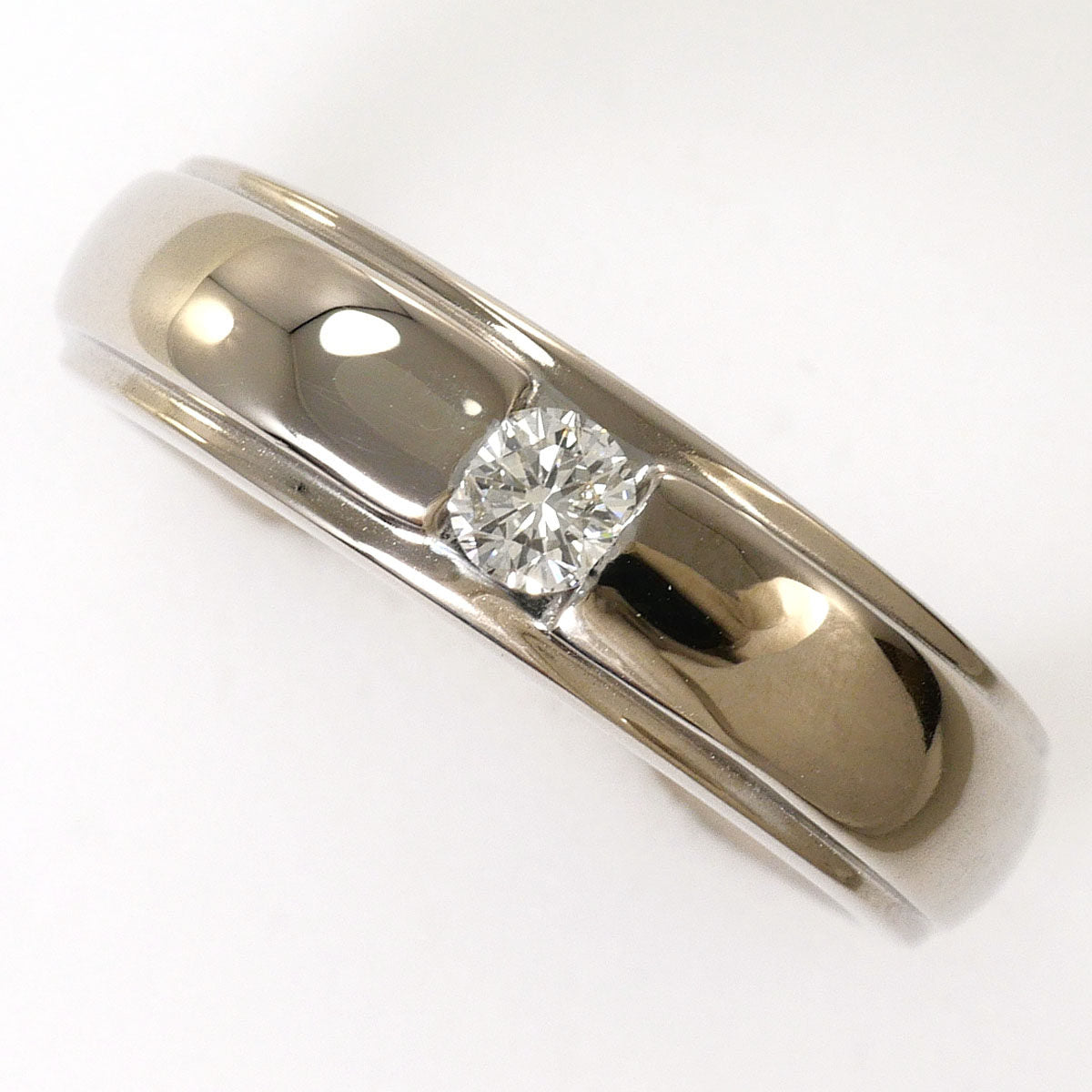10K White Gold K9 Diamond Ring – front view