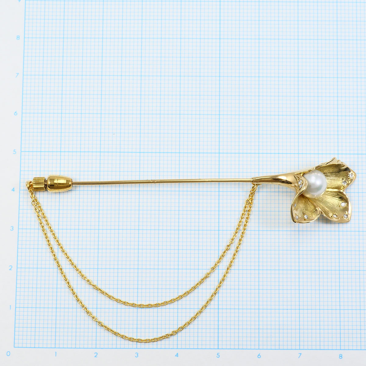 18K Yellow Gold Diamond Pearl Brooch – packaging