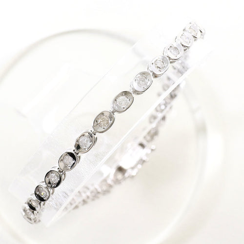 14K White Gold Diamond Bracelet – front view