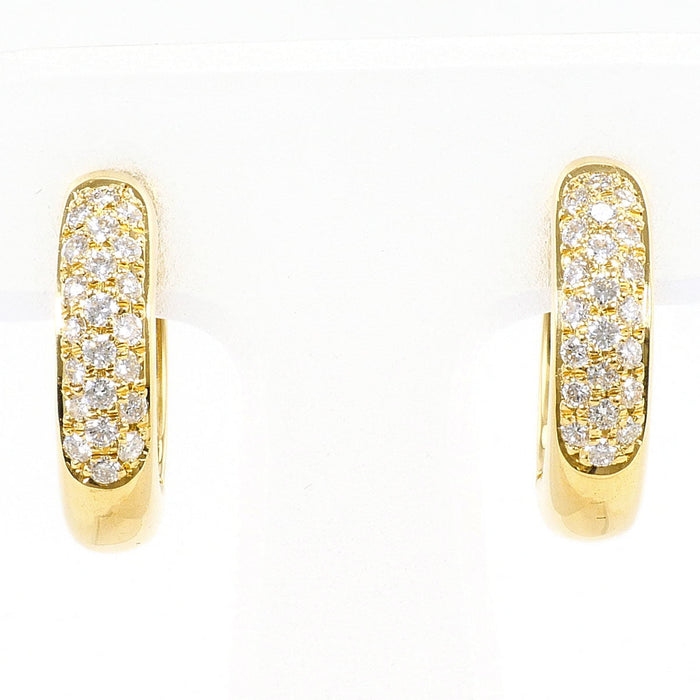 18K Yellow Gold Diamond Earrings – front view