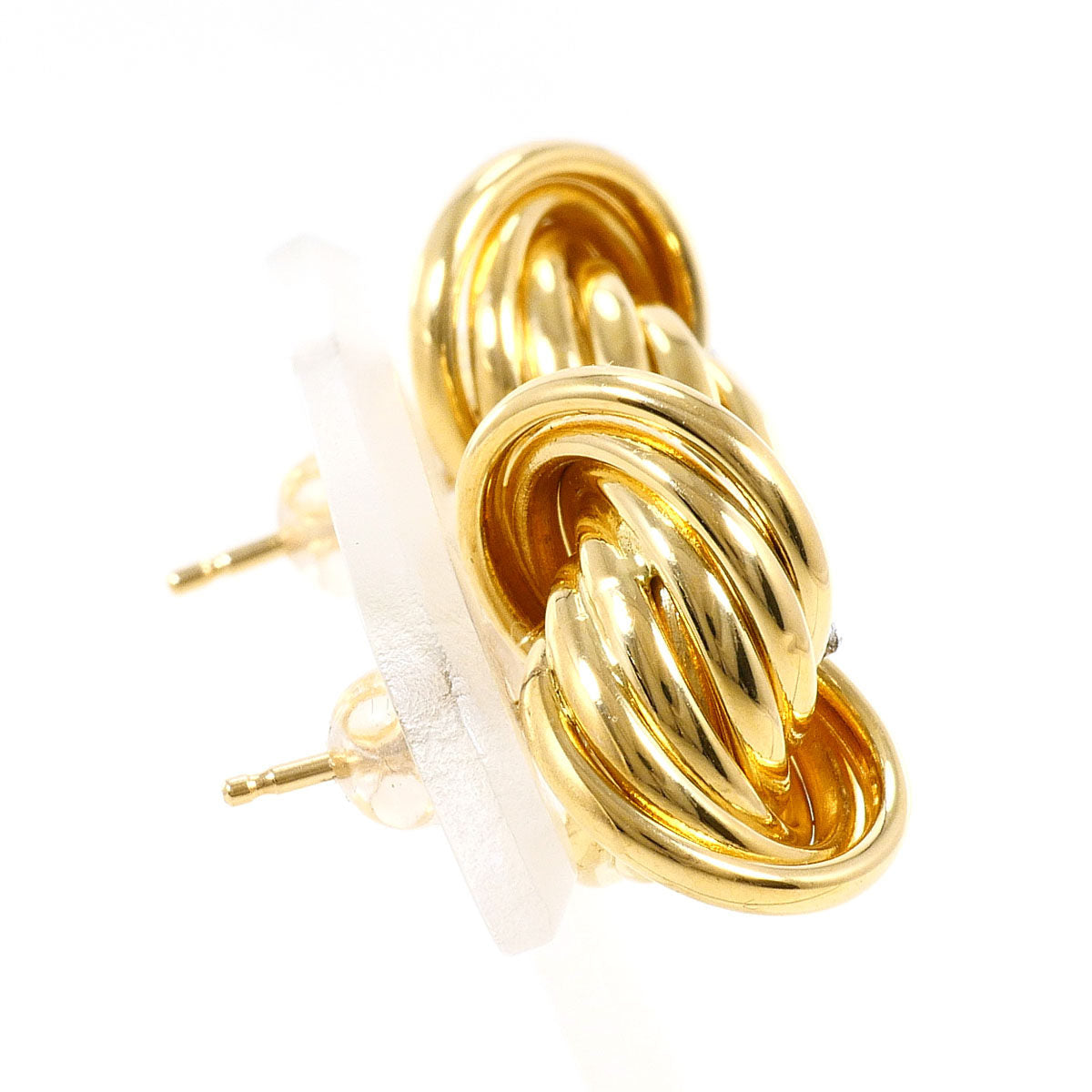 18K Yellow Gold Diamond Earrings – side view