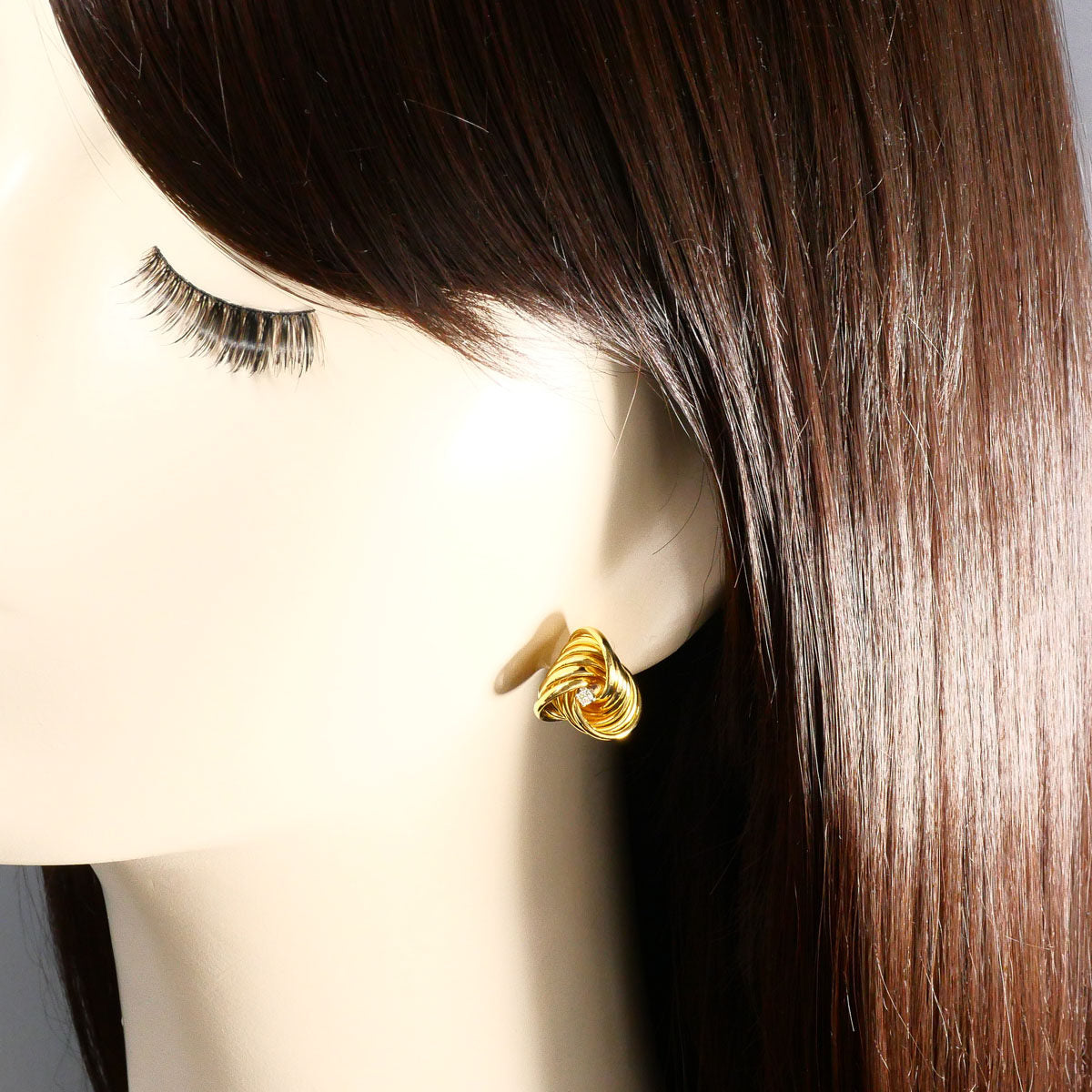 18K Yellow Gold Diamond Earrings – alternate view