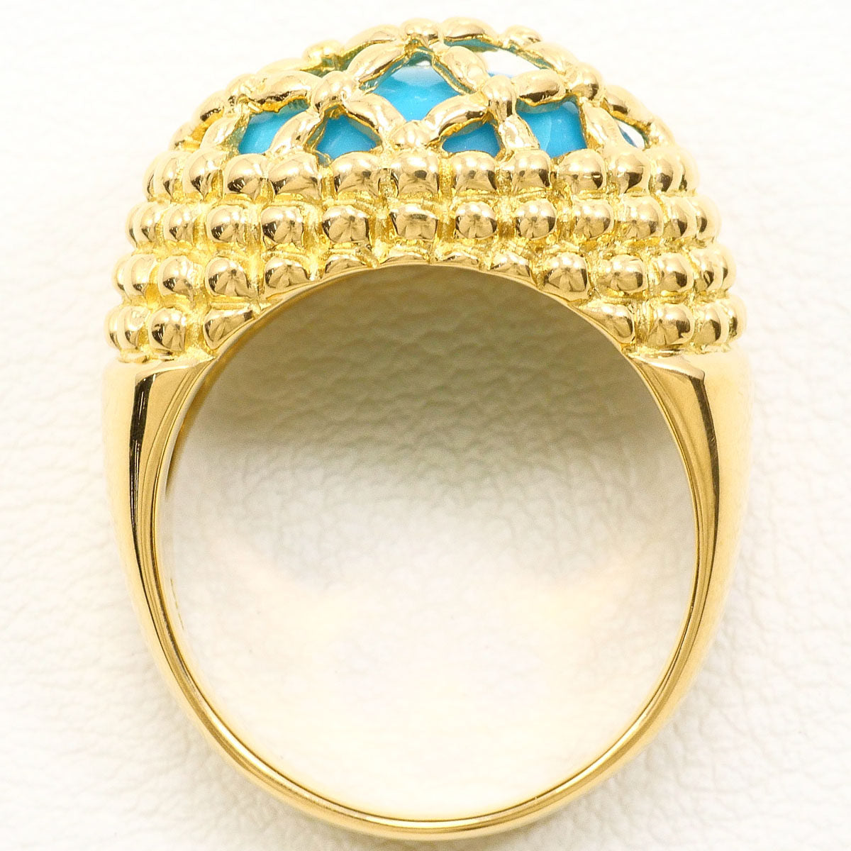18K Yellow Gold Turquoise Ring – top view