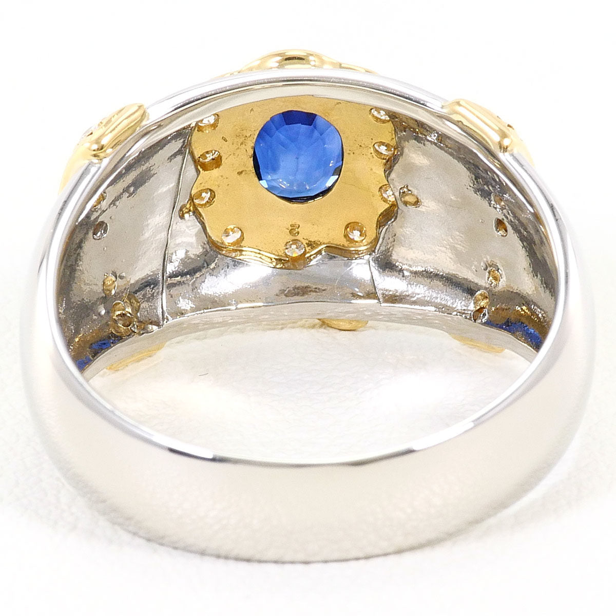 Platinum Diamond Sapphire Ring – inside band
