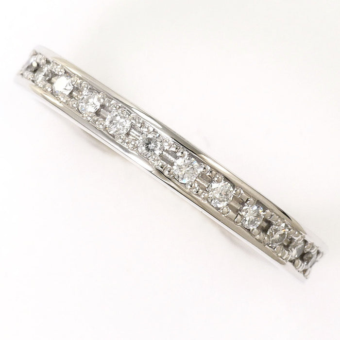 18K White Gold Diamond Ruby Ring – front view