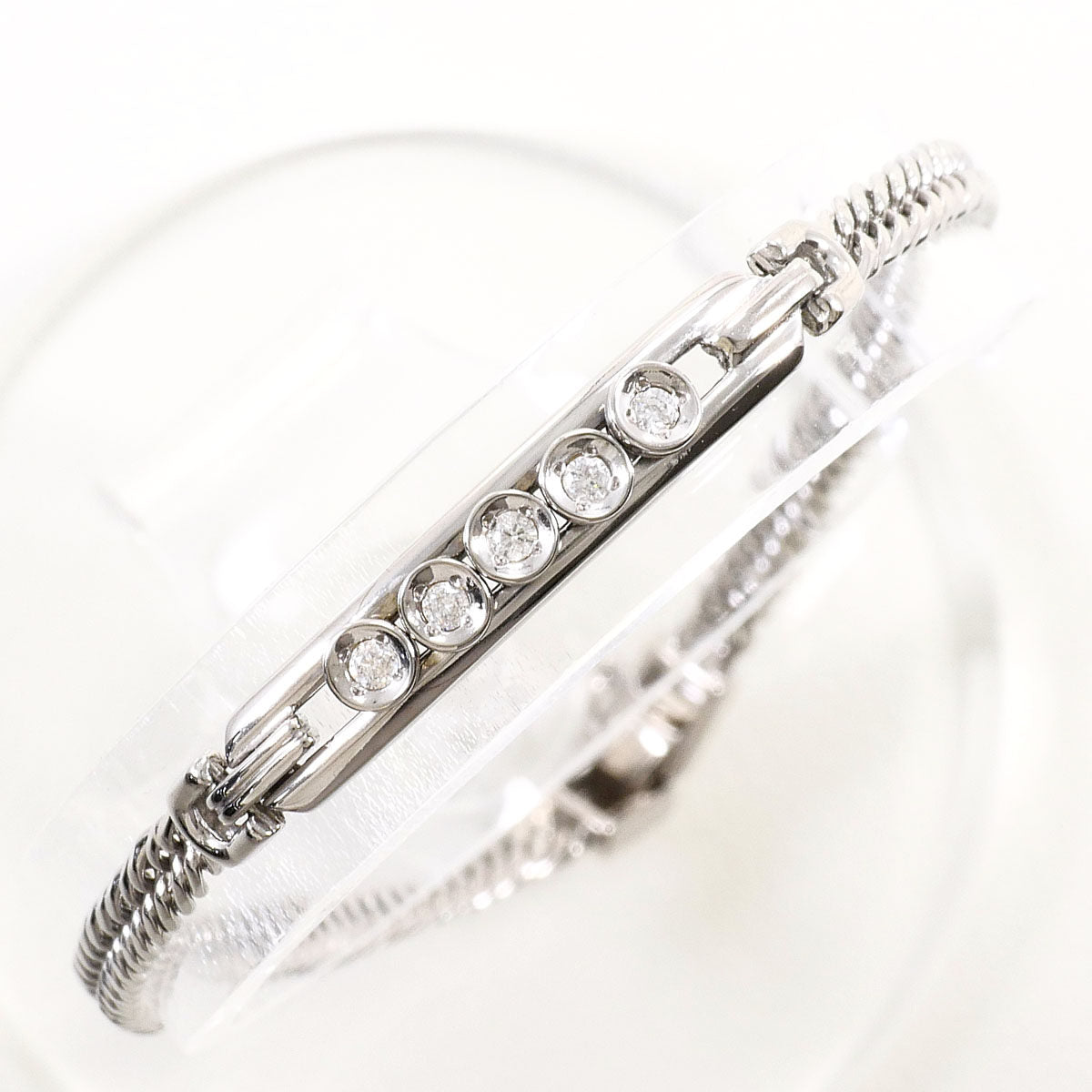 14K White Gold Diamond Bracelet – front view