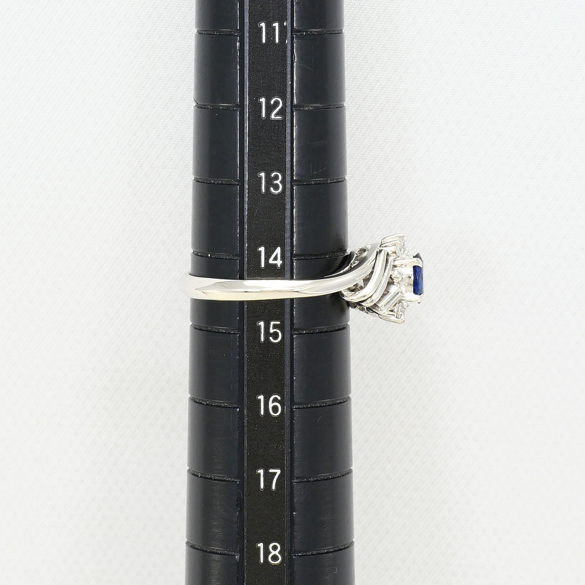 Platinum Diamond Sapphire Ring – image 8