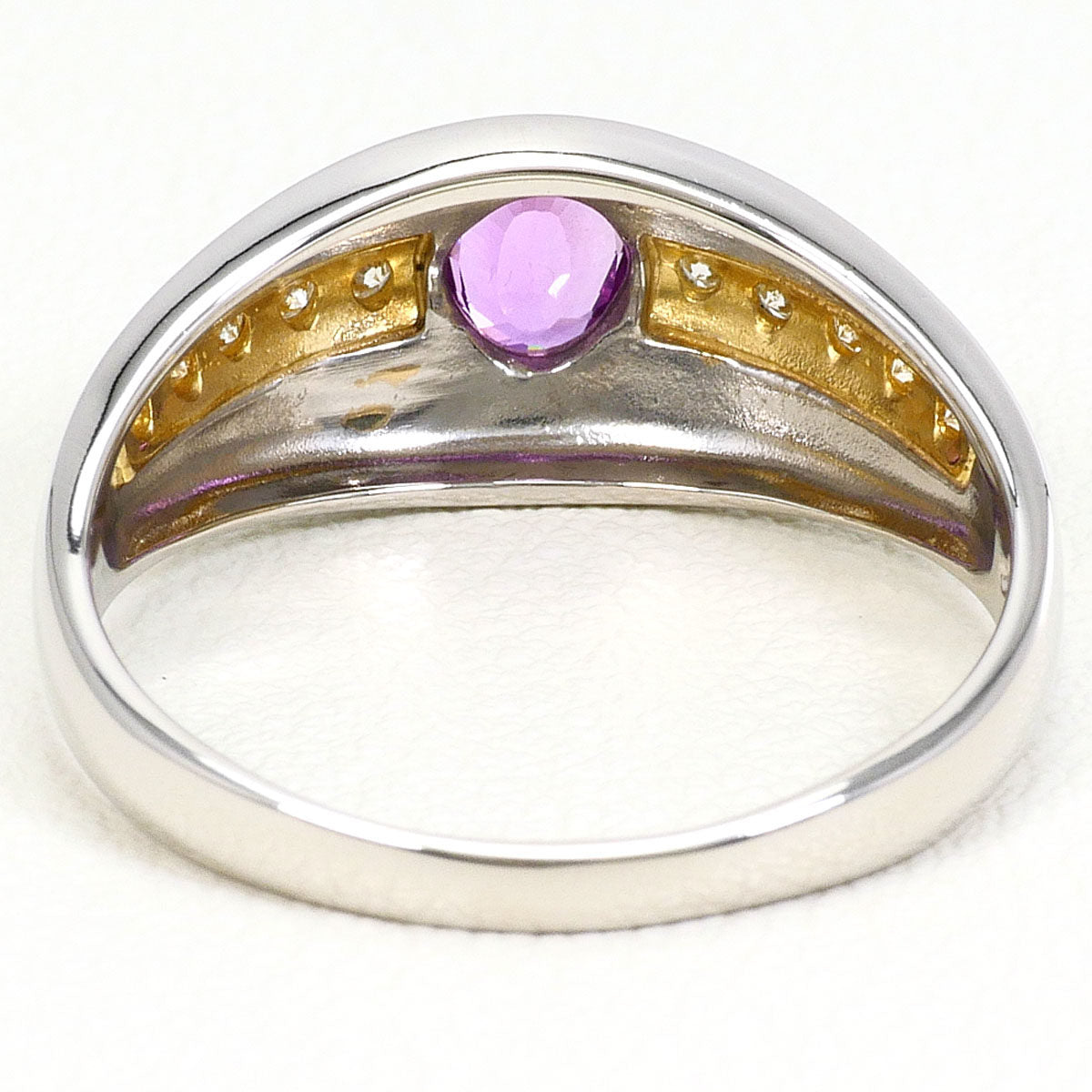 Platinum Diamond Sapphire Ring – inside band
