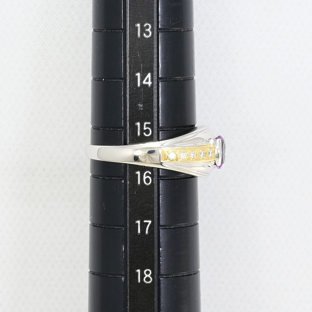 Platinum Diamond Sapphire Ring – image 8