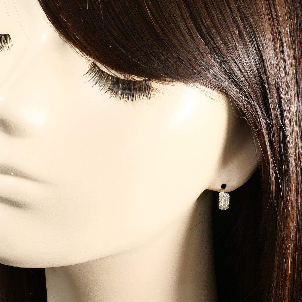 18K White Gold Diamond Earrings – alternate view