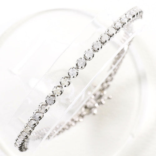 14K White Gold Diamond Bracelet – front view