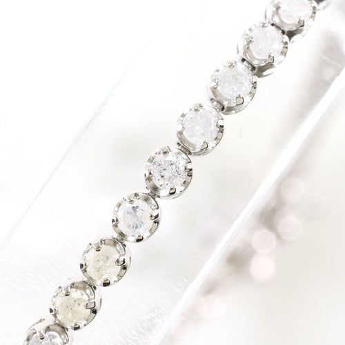 14K White Gold Diamond Bracelet – detail view