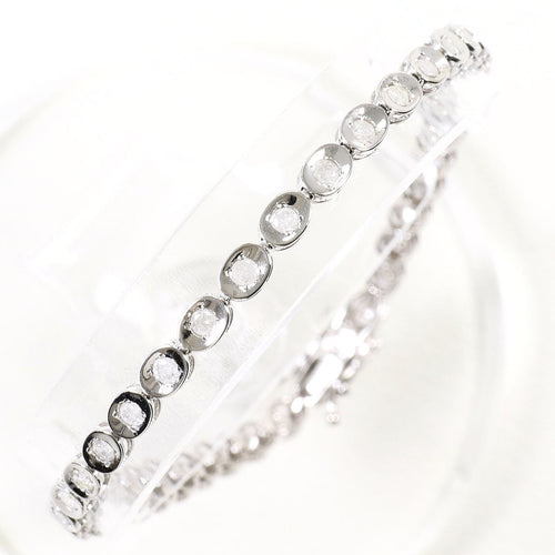 10K White Gold Diamond Bracelet – front view