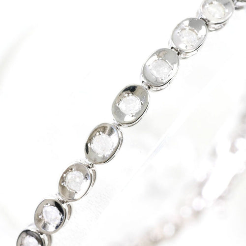 10K White Gold Diamond Bracelet – detail view