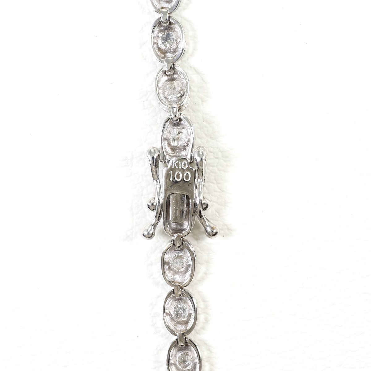 10K White Gold Diamond Bracelet – side view