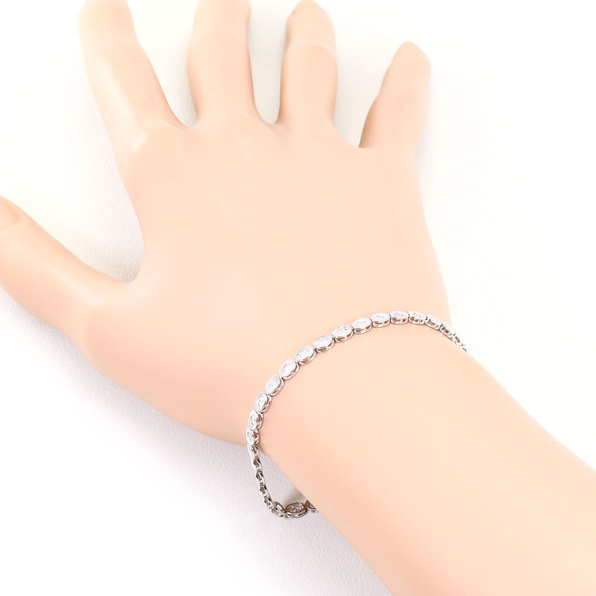 10K White Gold Diamond Bracelet – on the wrist