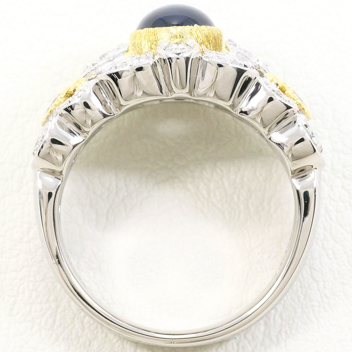 Platinum Star Diamond Sapphire Ring – inside band
