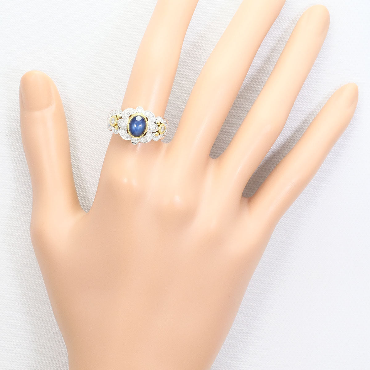 Platinum Star Diamond Sapphire Ring – image 8