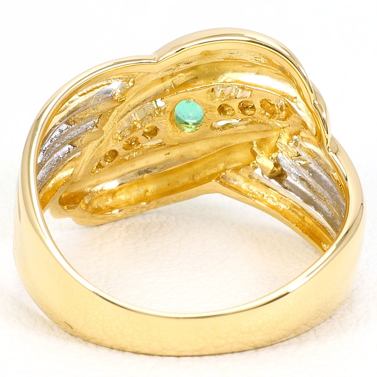 Platinum Diamond Emerald Ring – inside band