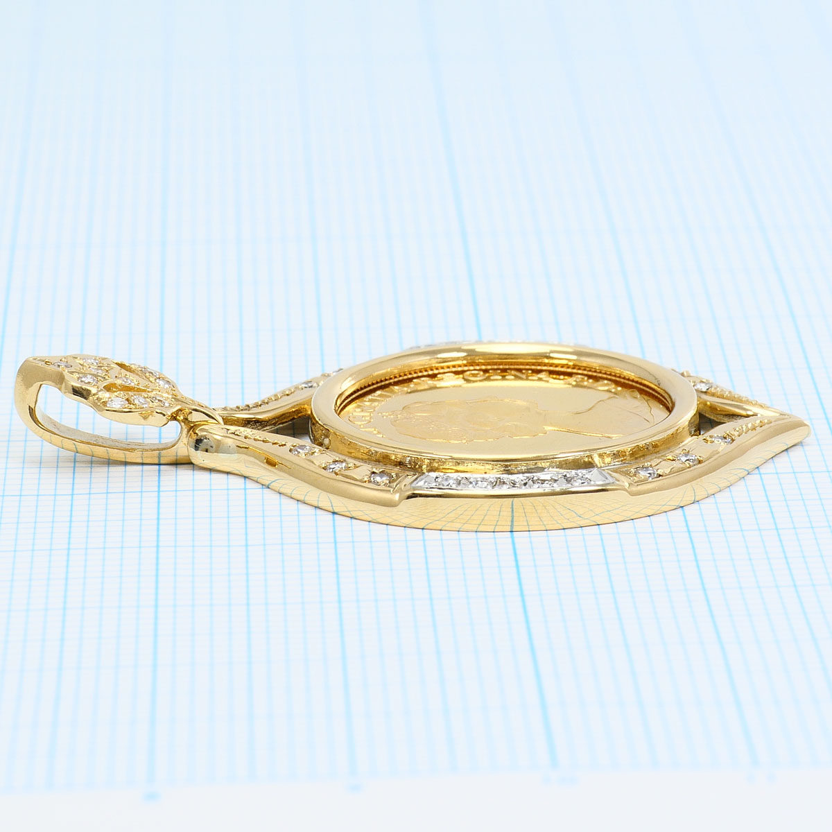 22K Yellow Gold Diamond Pendant – alternate view