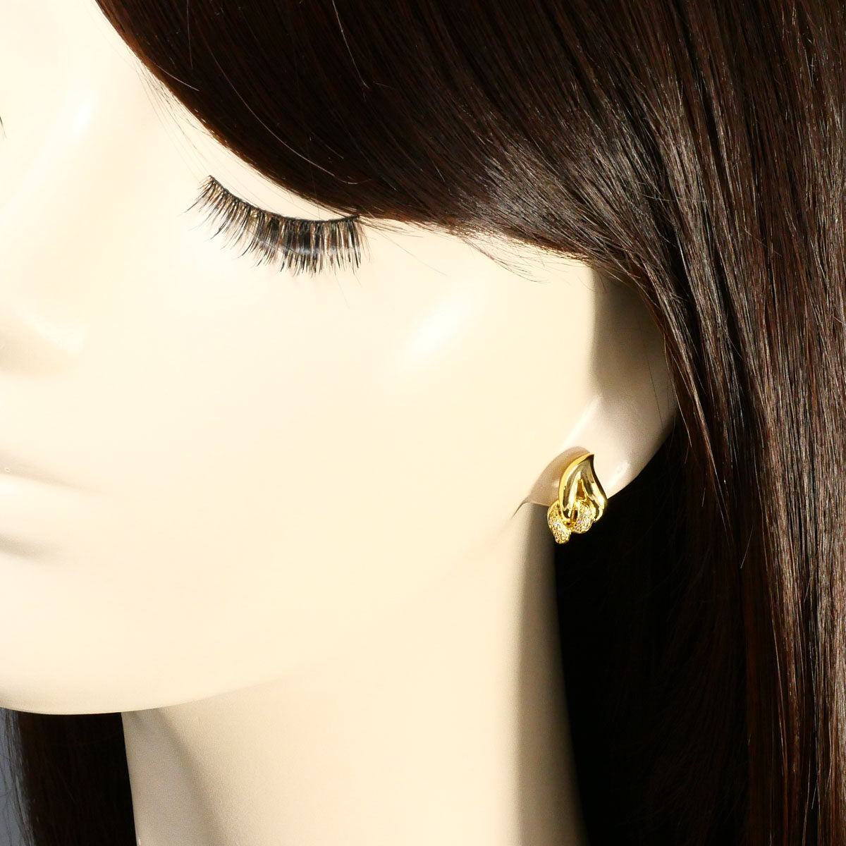 18K Yellow Gold Diamond Earrings – alternate view