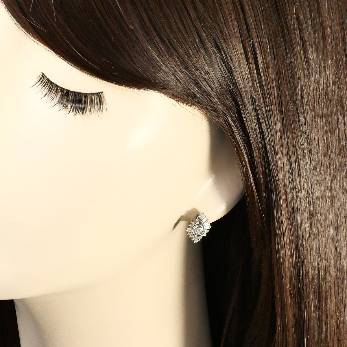 Platinum Diamond Earrings – alternate view