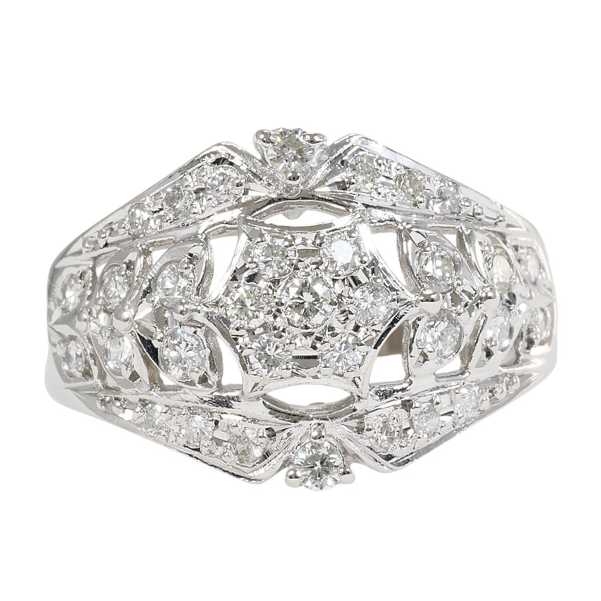 Platinum Diamond Ring – front view