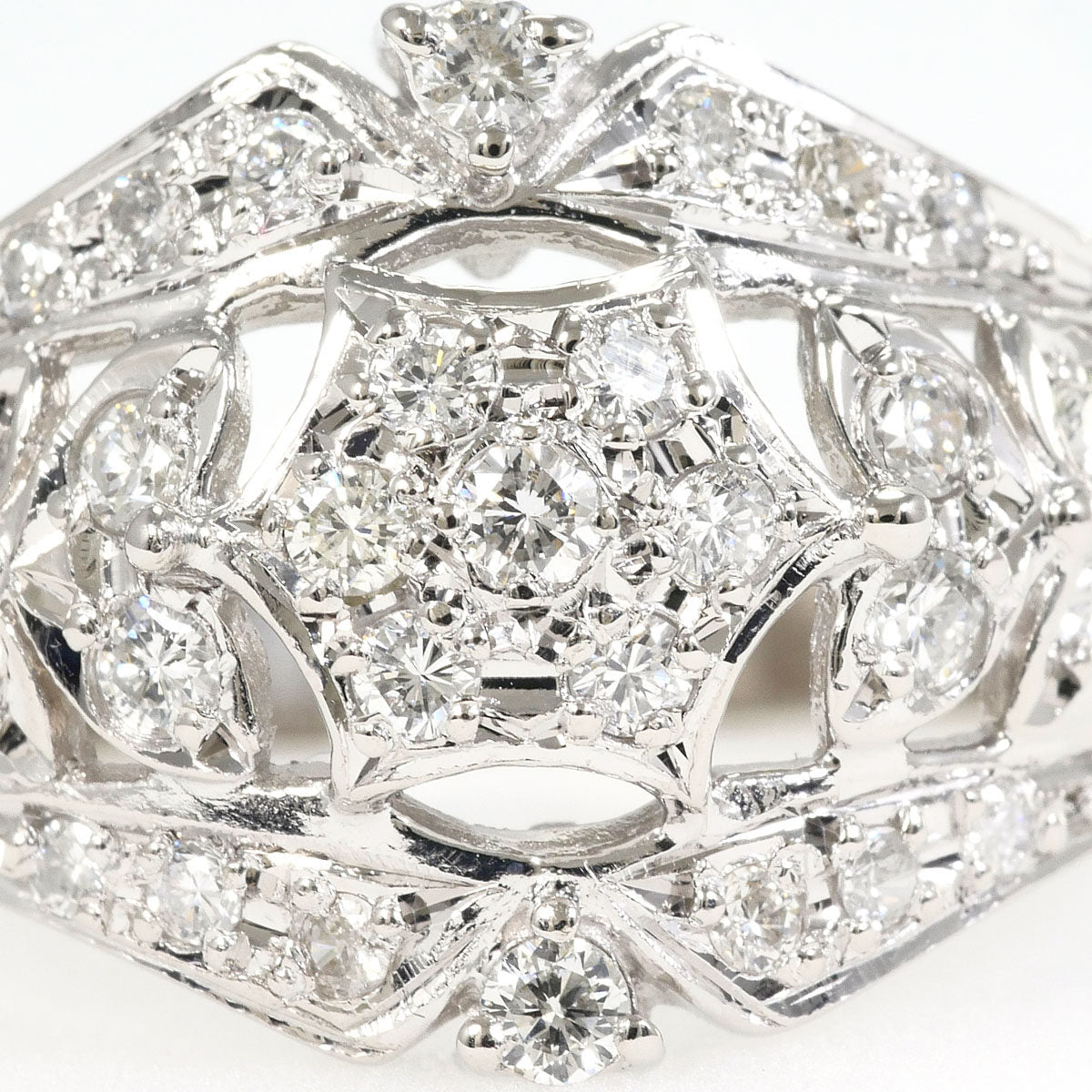 Platinum Diamond Ring – side view