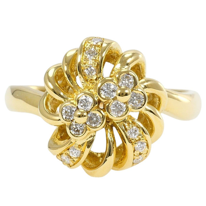 18K Yellow Gold Diamond Ring – front view