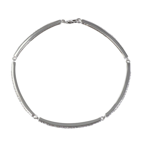 14K White Gold Diamond Bracelet – front view