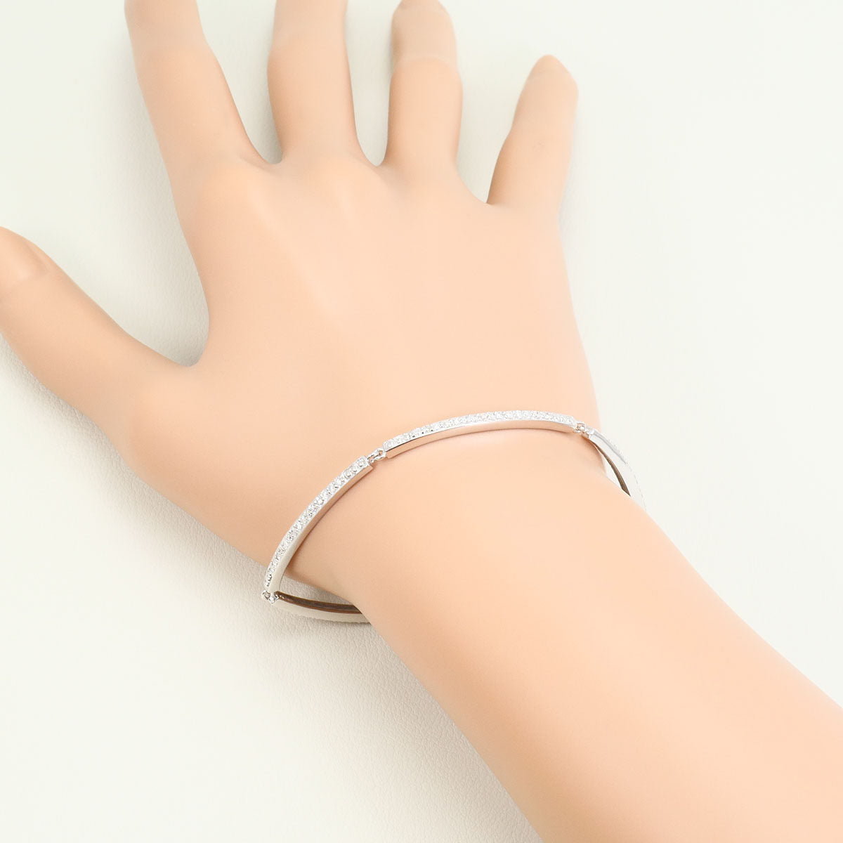 14K White Gold Diamond Bracelet – on the wrist